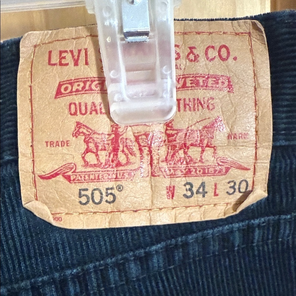 Levi's 505 Men's Corduroy Pants - Black - Picture 4 of 6